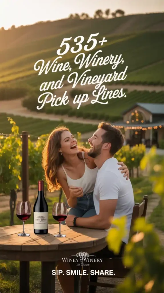 wine winey and Vineyard Pick up lines