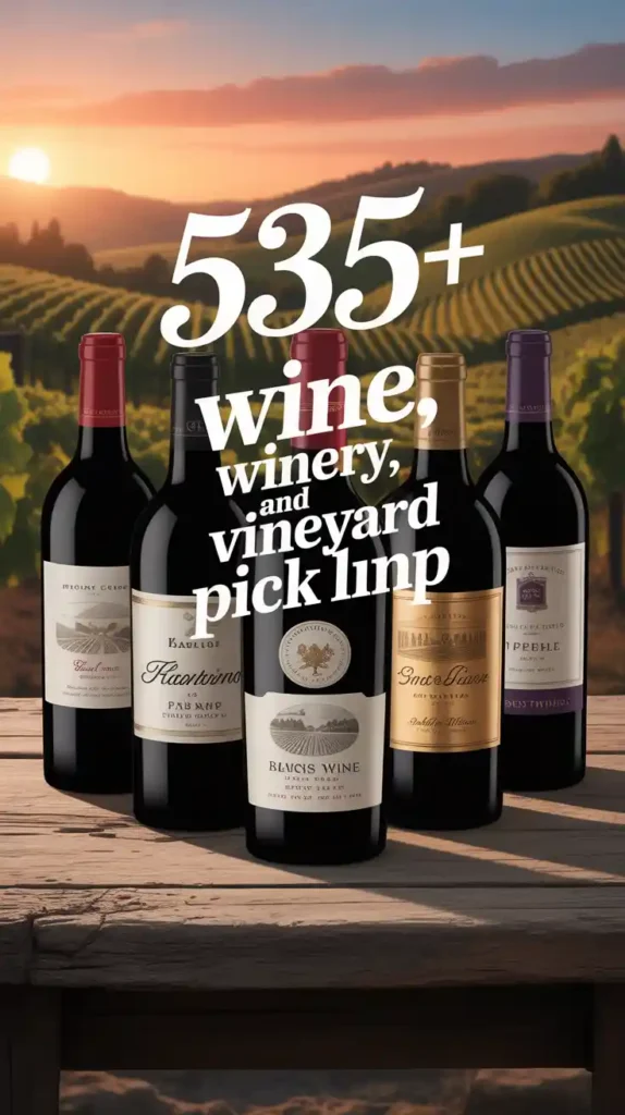 wine winey and Vineyard Pick up lines